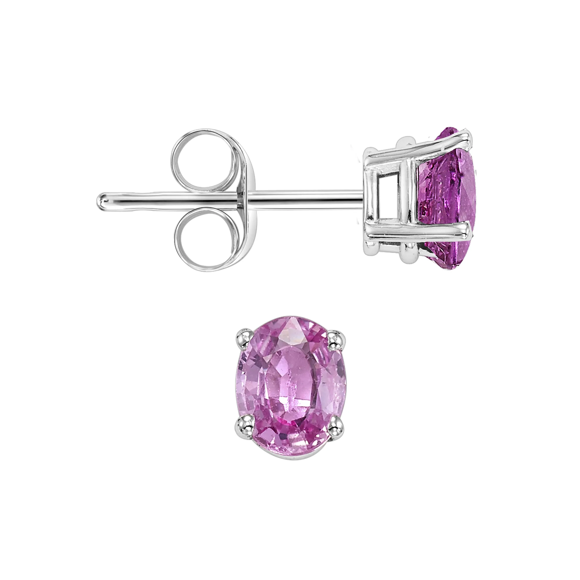 14Kt White Gold Pink Sapphire 1/2Ctw Earring