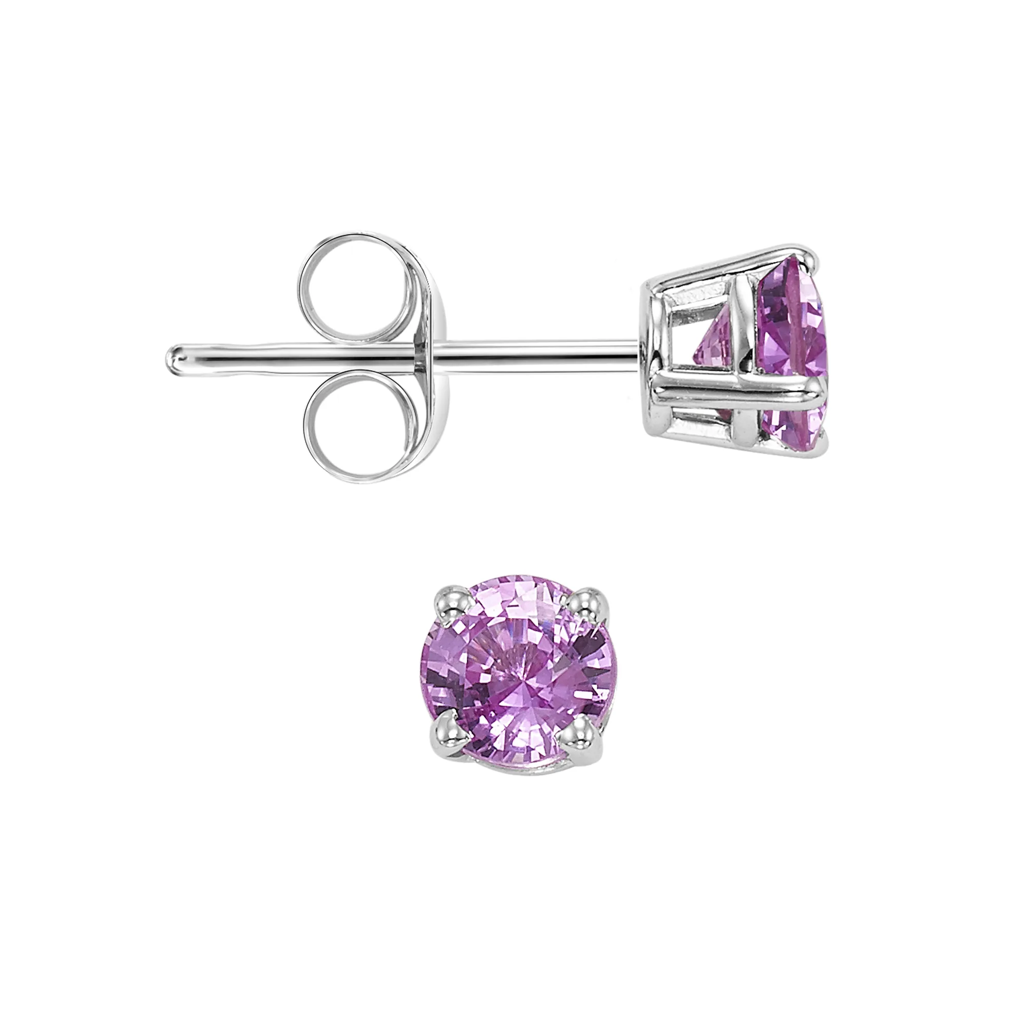 14Kt White Gold Pink Sapphire 1/2Ctw Earring