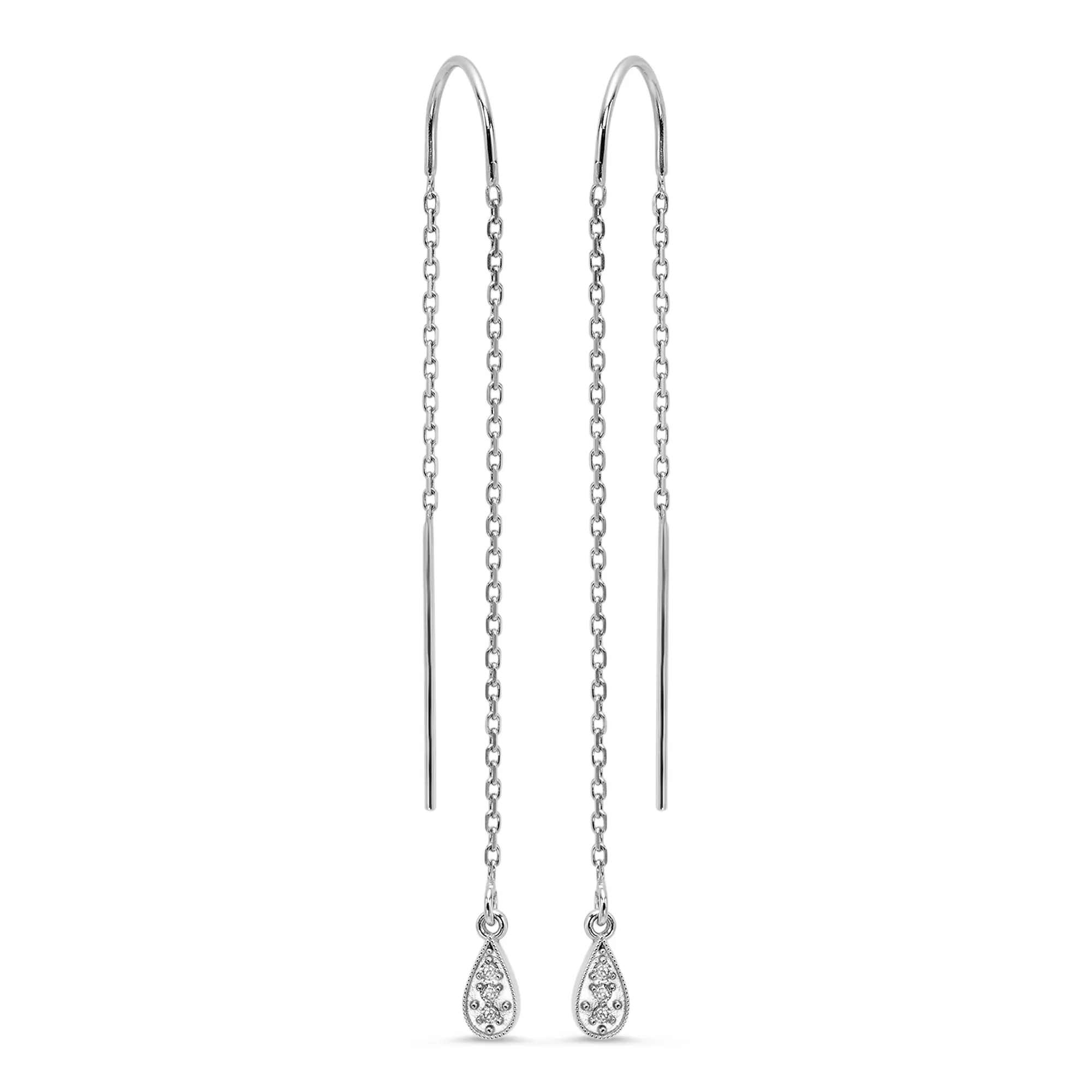 14Kt White Gold Diamond 1/25Ctw Earring