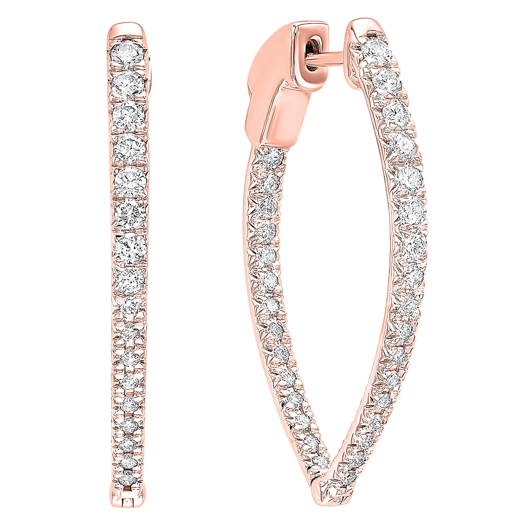14Kt Rose Gold Diamond 1Ctw Earring
