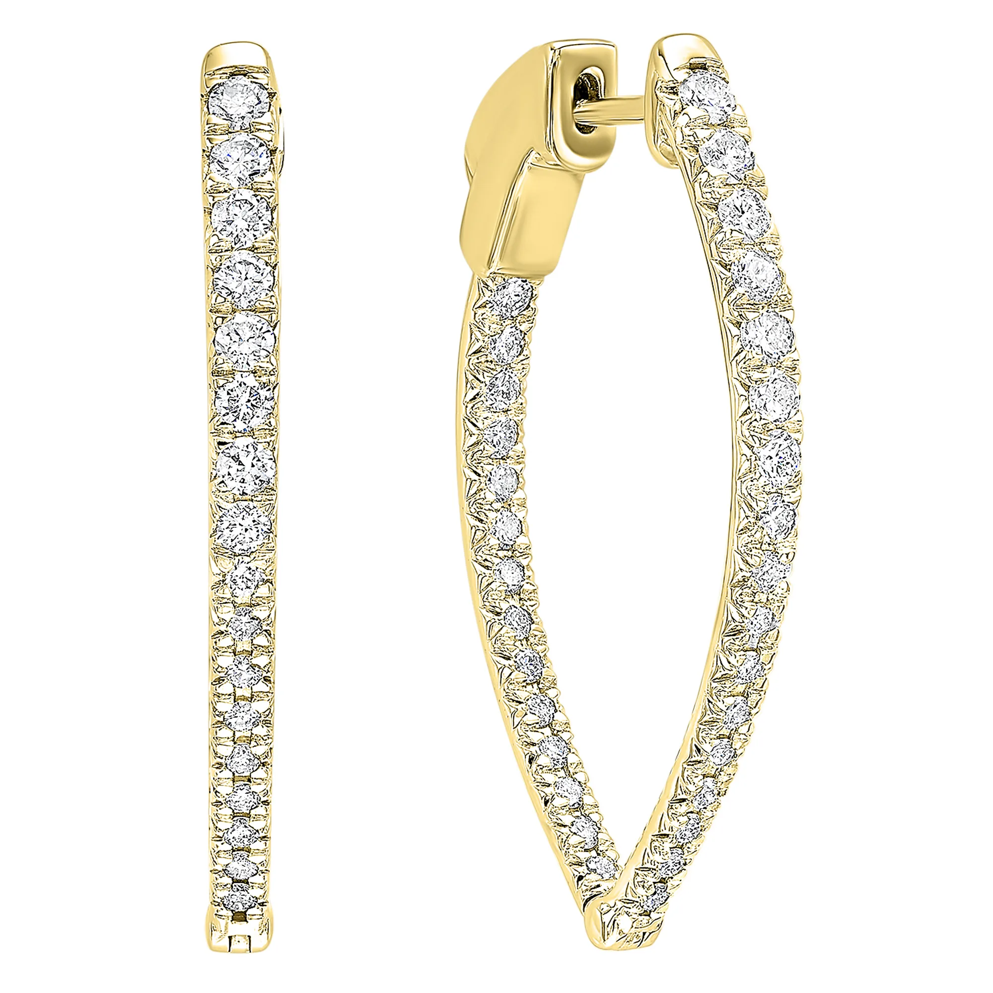 14Kt Yellow Gold Diamond 1Ctw Earring