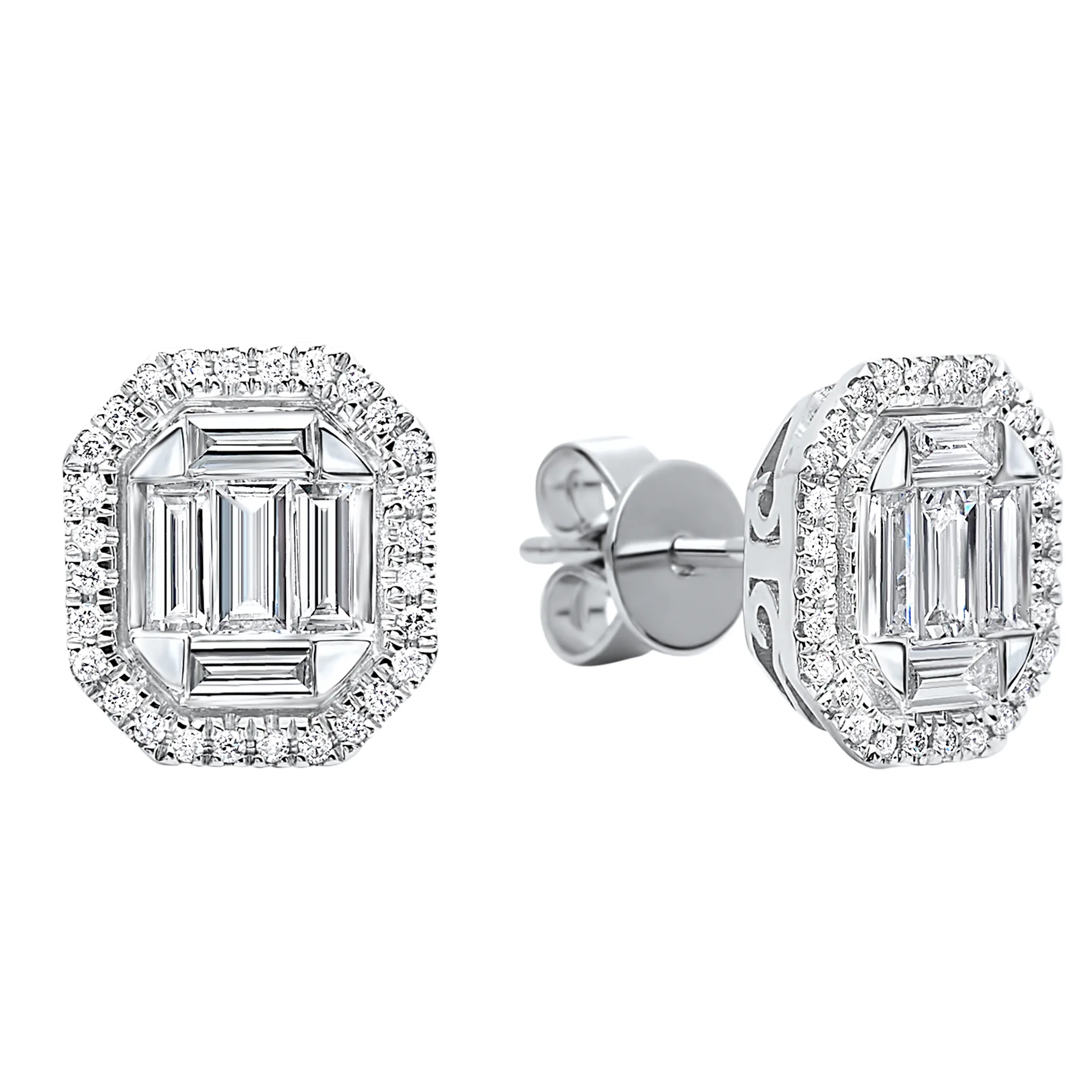 14Kt White Gold Diamond 3/4Ctw Earring