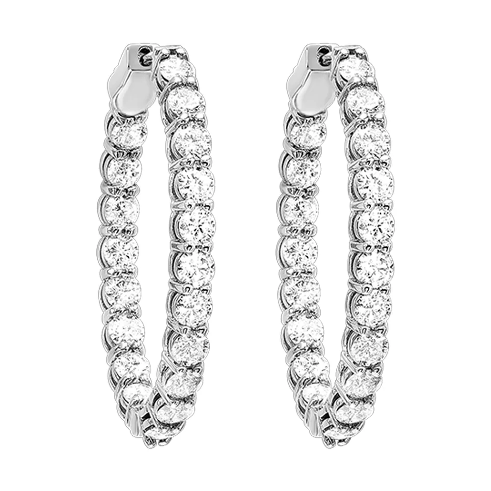 14Kt White Gold Diamond 1Ctw Earring (Oval Shape) view 3