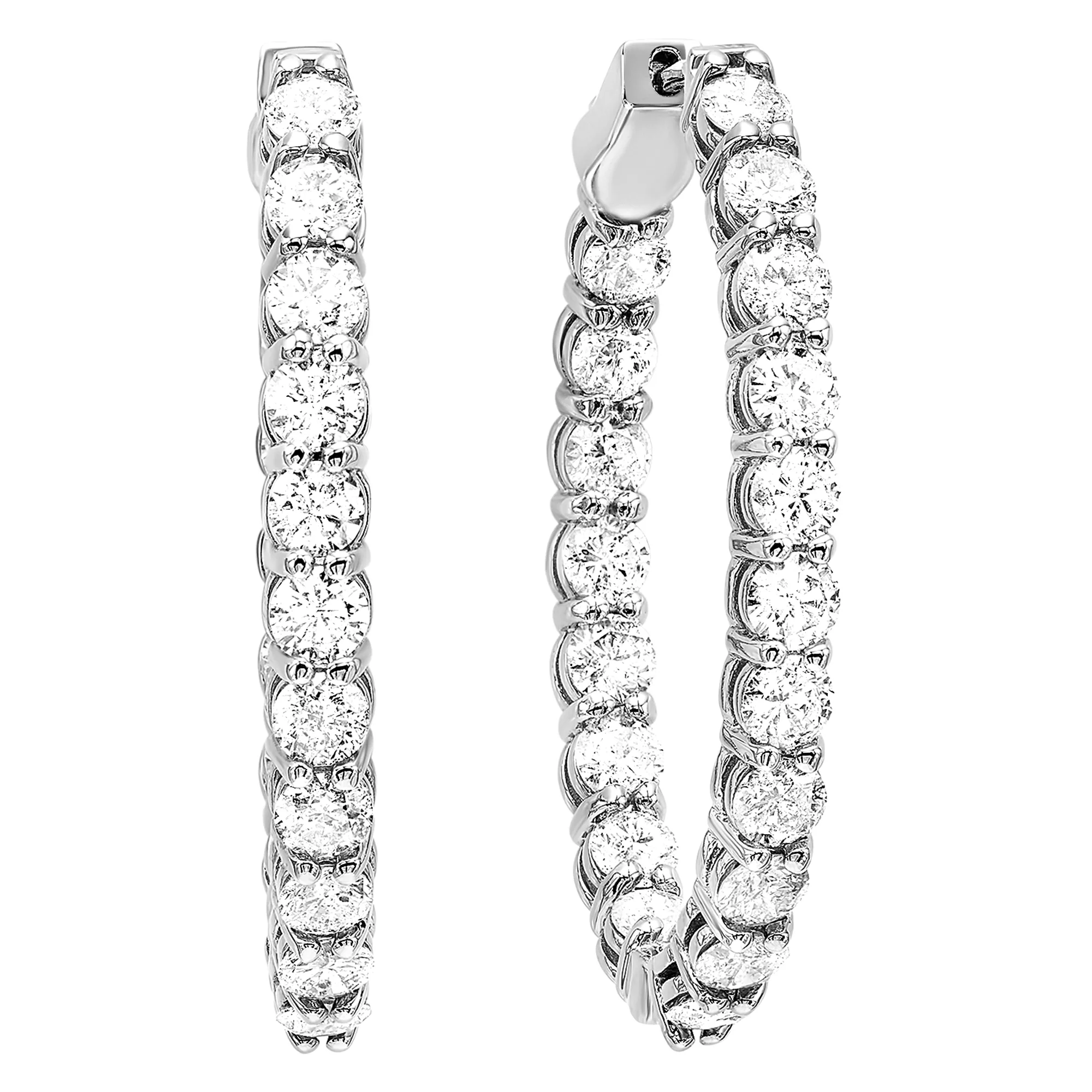 14Kt White Gold Diamond 1Ctw Earring (Oval Shape)