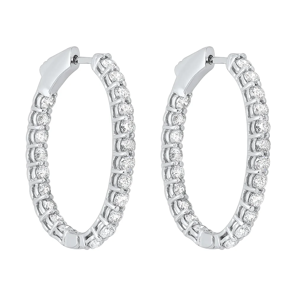 14Kt White Gold Diamond 3Ctw Earring