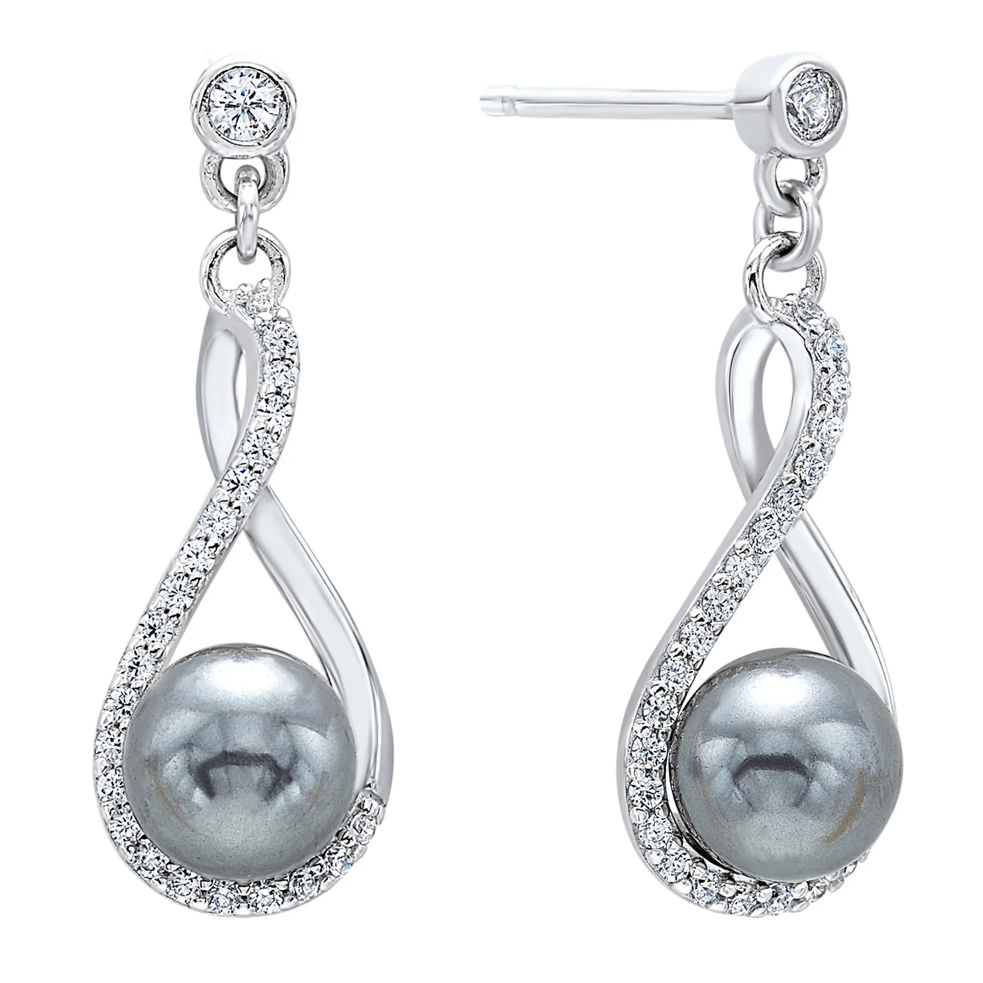 Silver Pearl Earring view 2