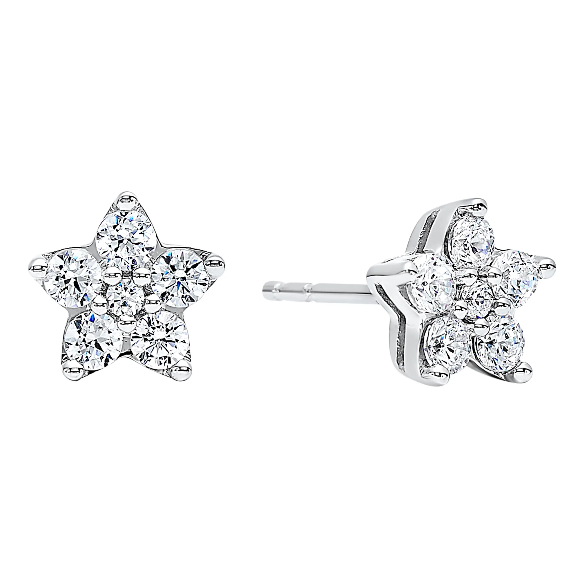 Silver Diamond 1/20Ctw Earring
