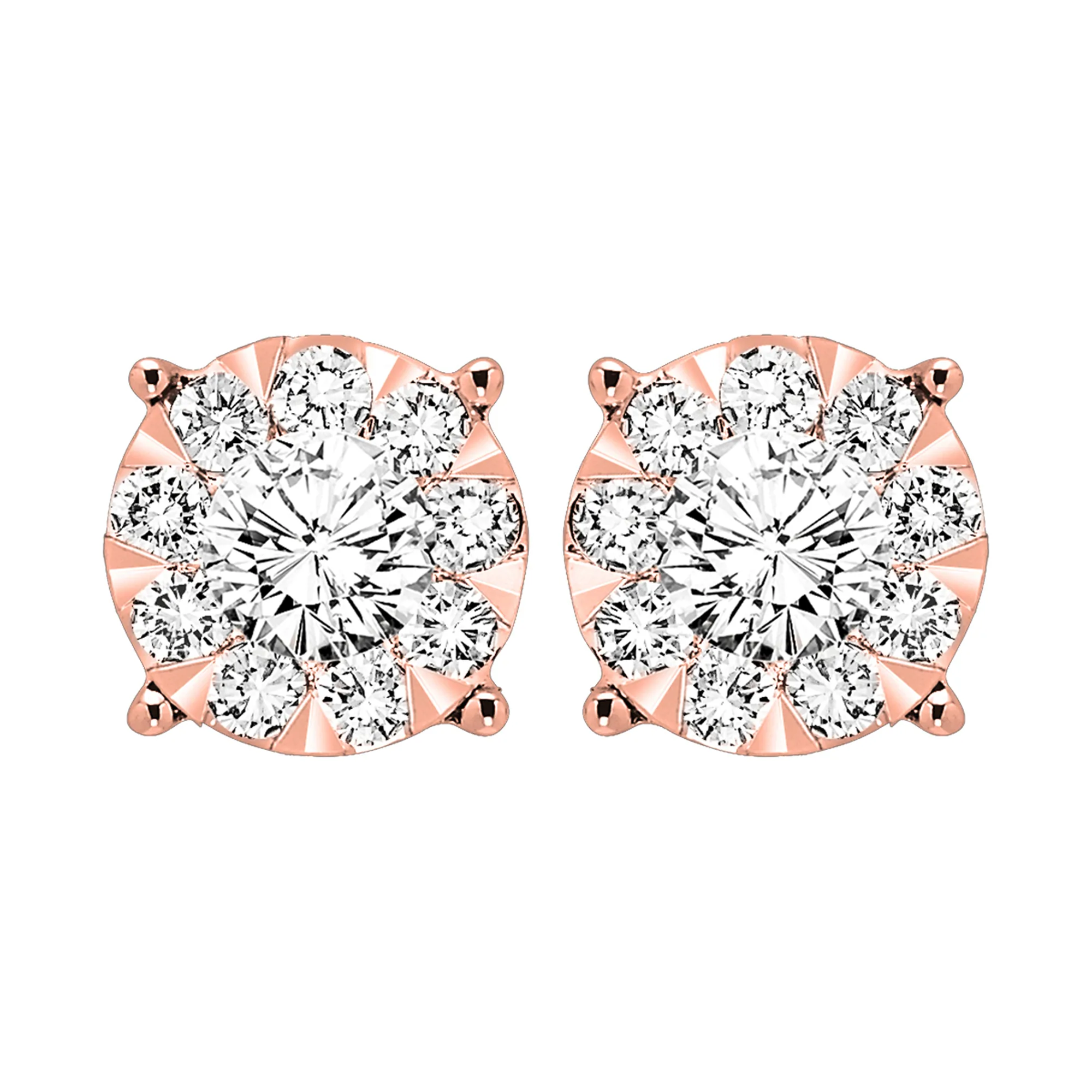 14Kt Rose Gold Diamond 1/4Ctw Earring