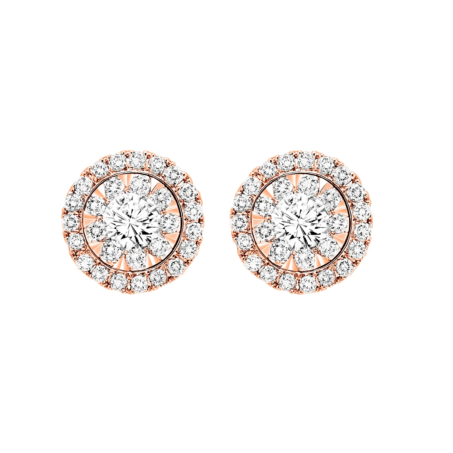 14Kt Rose Gold Diamond 1/2Ctw Earring