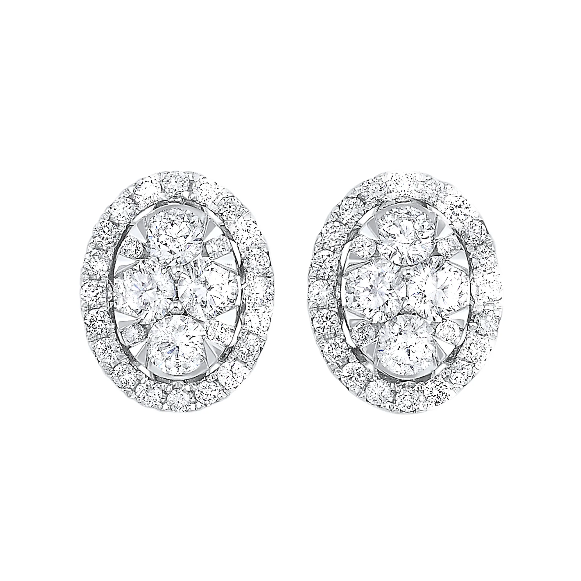 14Kt White Gold Diamond 1/2Ctw Earring