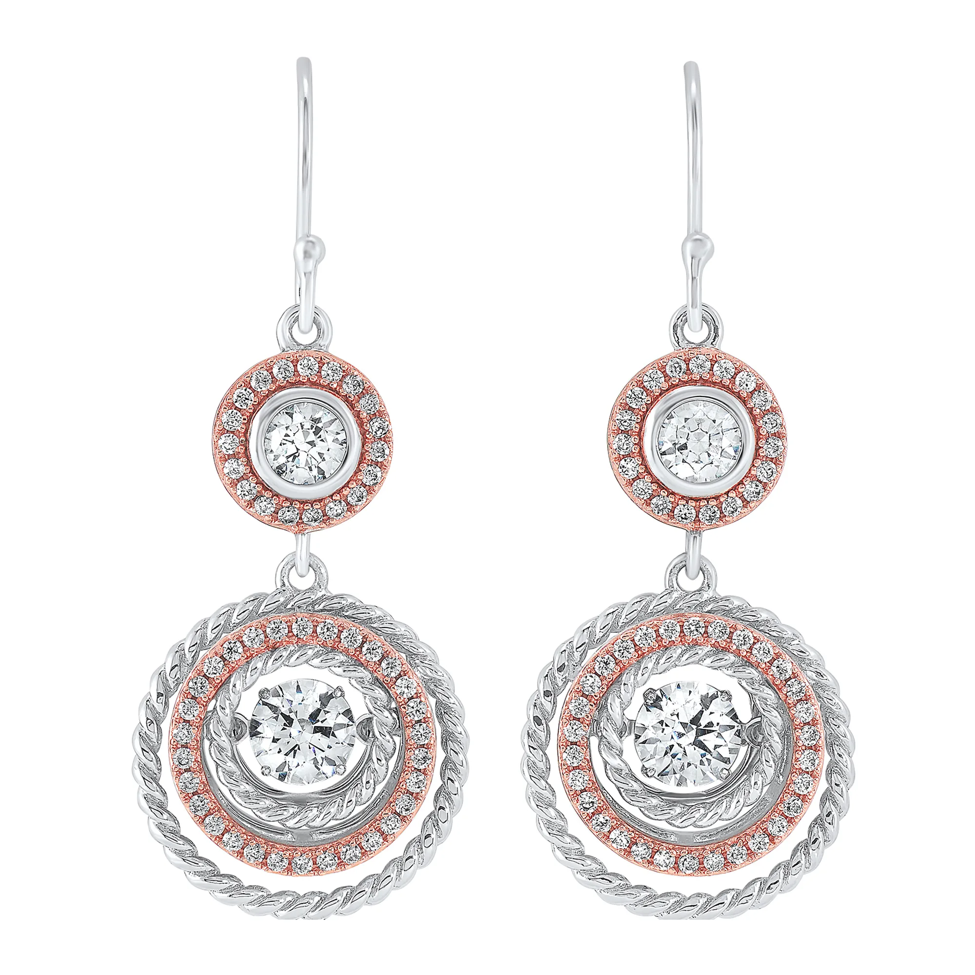 Silver White Rose Earring