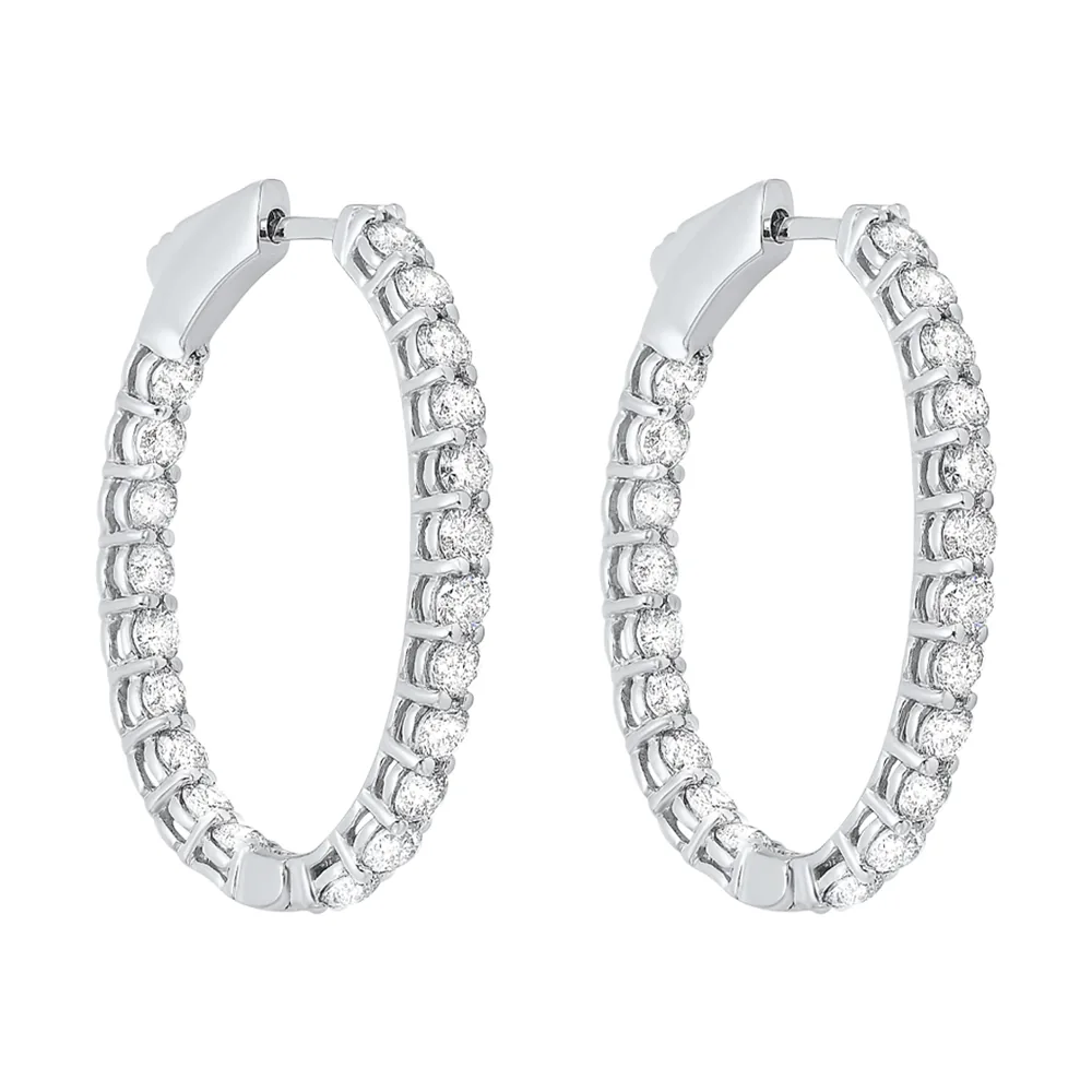 14Kt White Gold Diamond 3Ctw Earring