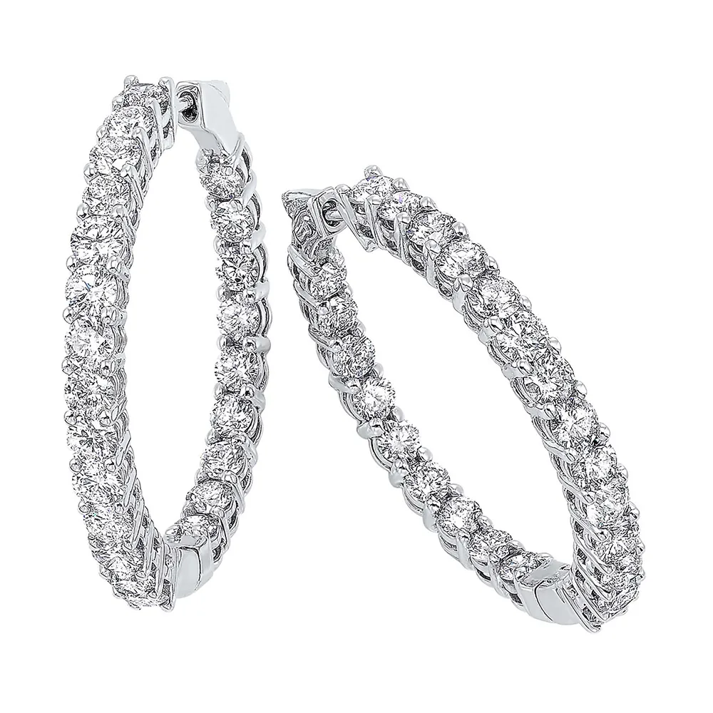 14Kt White Gold Diamond 5Ctw Earring view 2