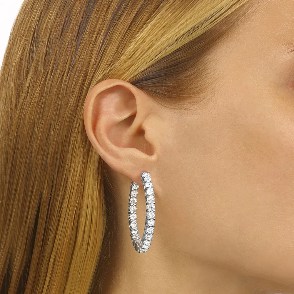 14Kt White Gold Diamond 10Ctw Earring view 2