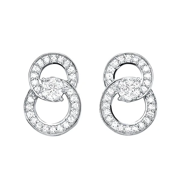 10Kt White Gold Diamond 1/2Ctw Earring