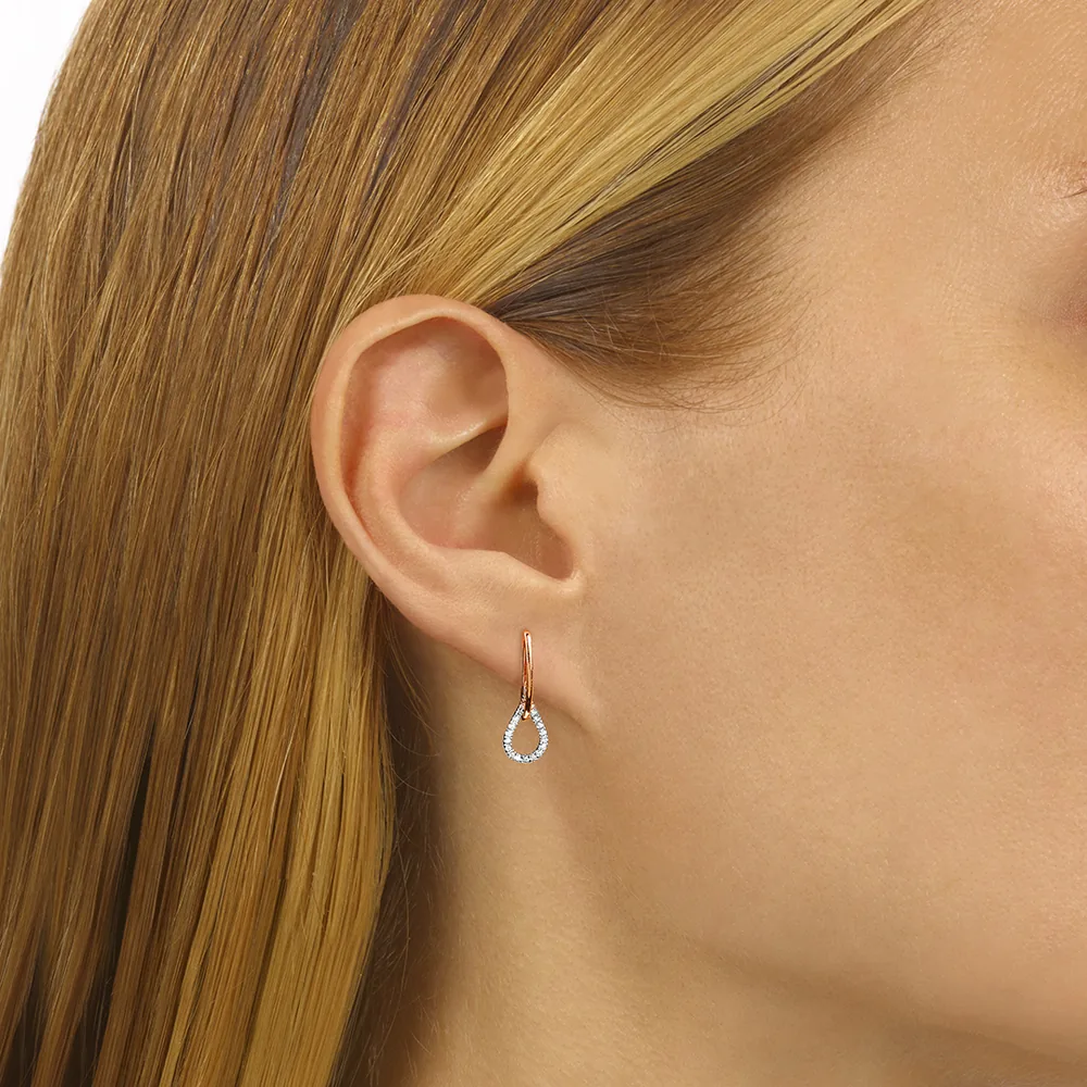 14Kt White Rose Gold Diamond 1/8Ctw Earring view 2