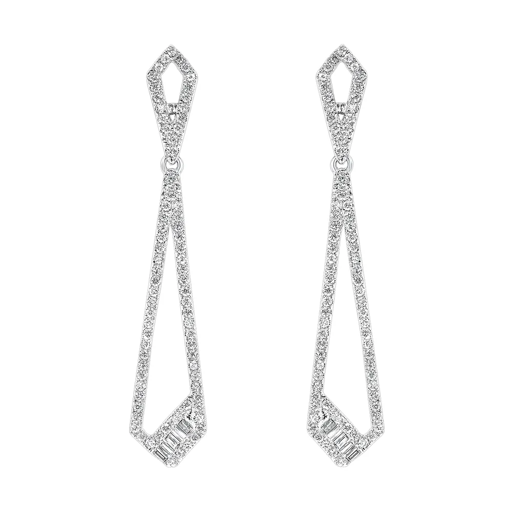 14Kt White Gold Diamond 3/4Ctw Earring