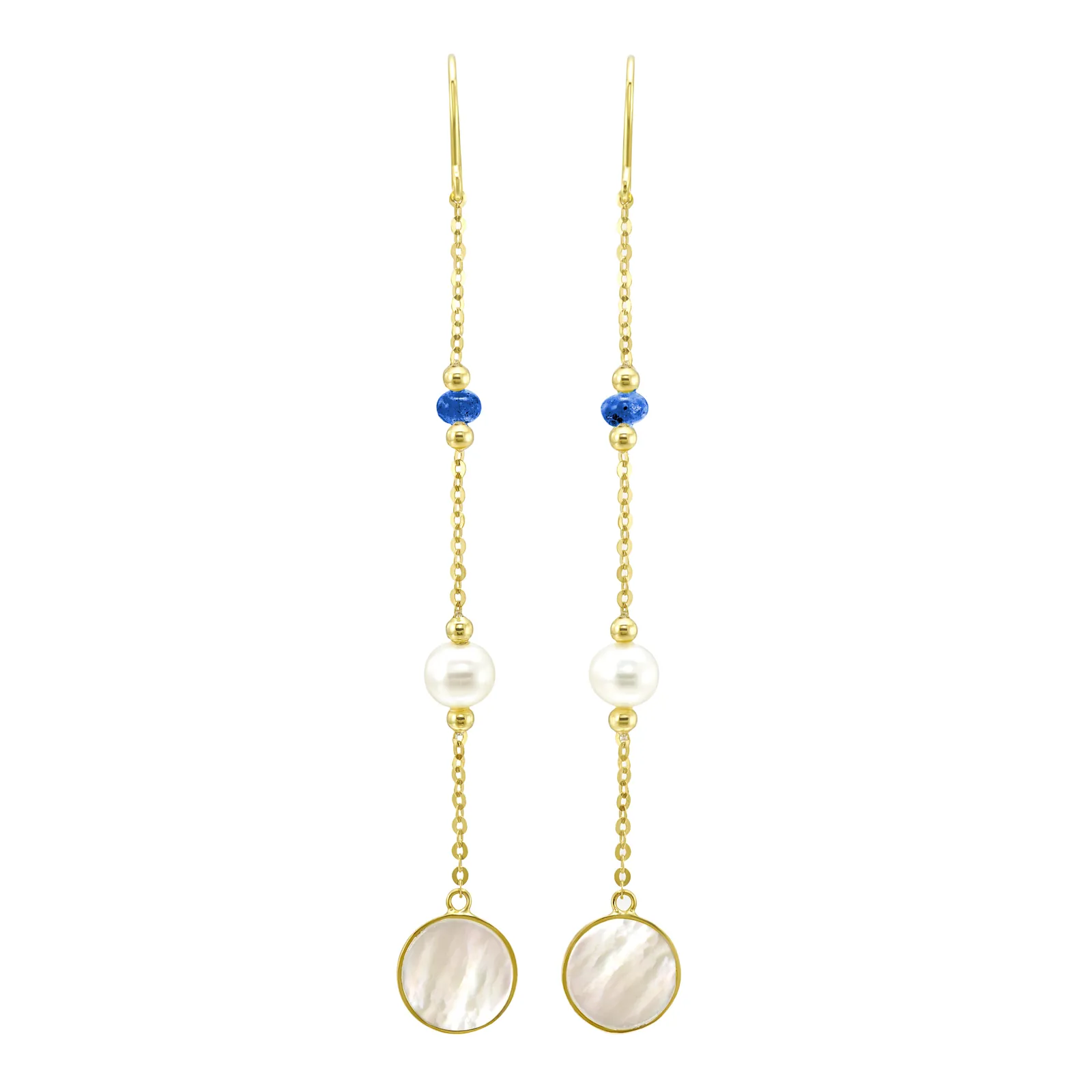 10Kt Yellow Gold Mix Colorstone Earring