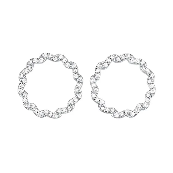 14Kt White Gold Diamond 1Ctw Earring