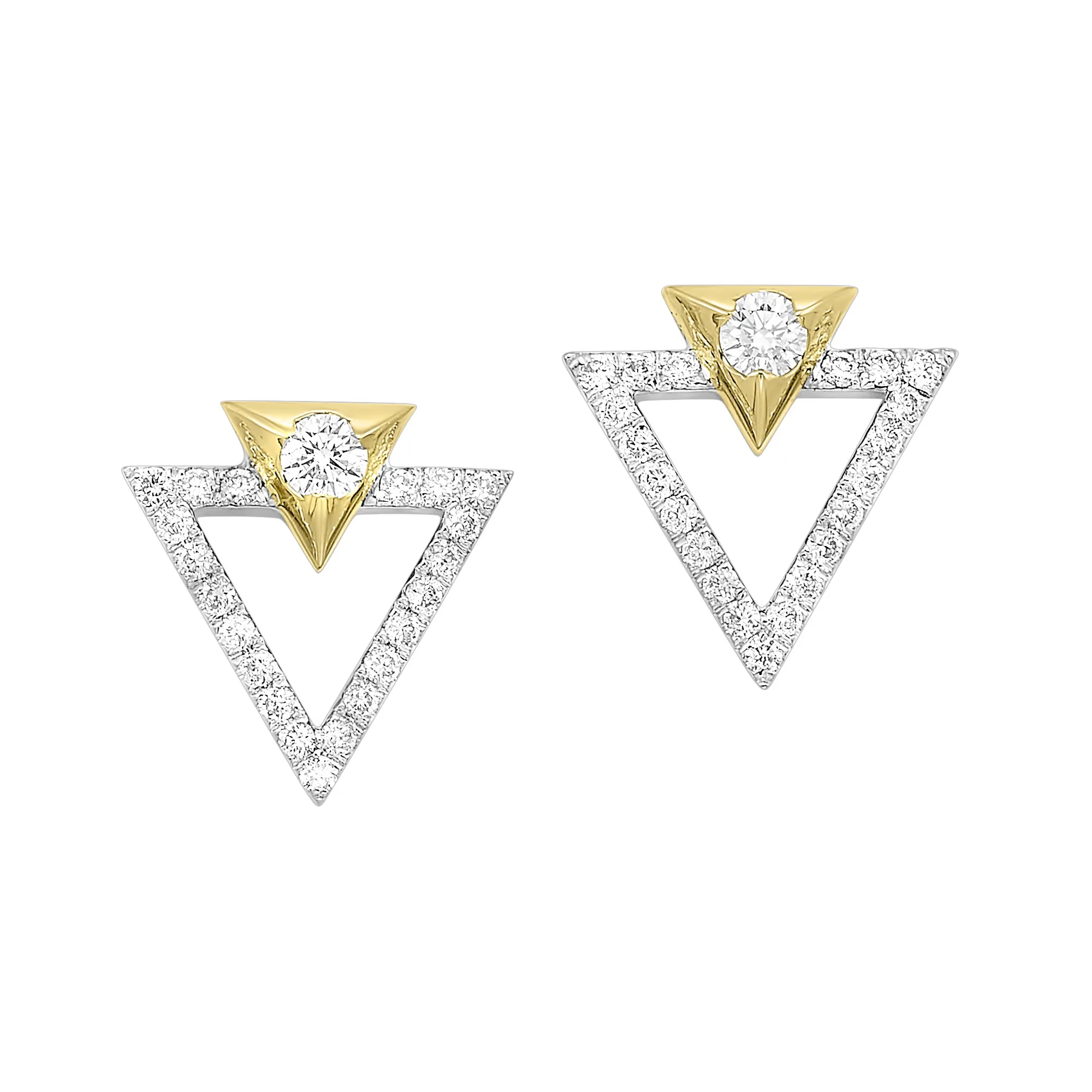 14Kt White Yellow Gold Diamond 1/2Ctw Earring