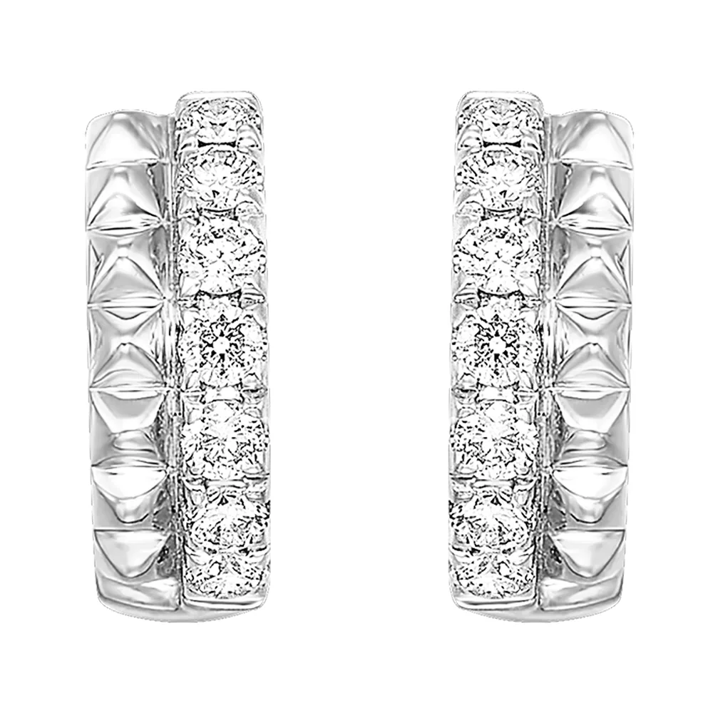 14Kt White Gold Diamond 3/8Ctw Earring view 2