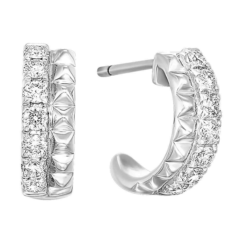 14Kt White Gold Diamond 3/8Ctw Earring