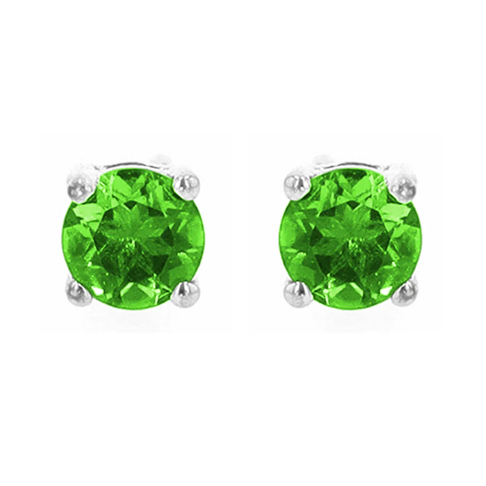 Silver Emerald 5/8Ctw Earring
