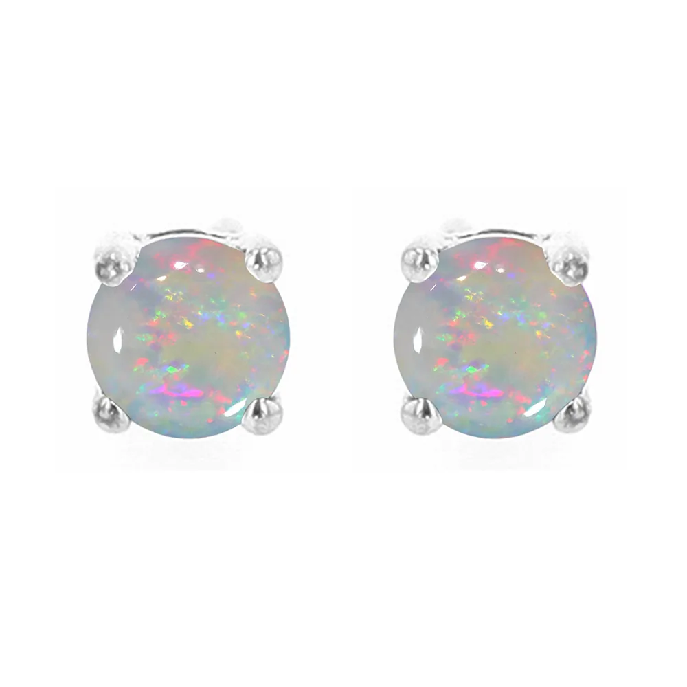 Silver Opal 3/8Ctw Earring