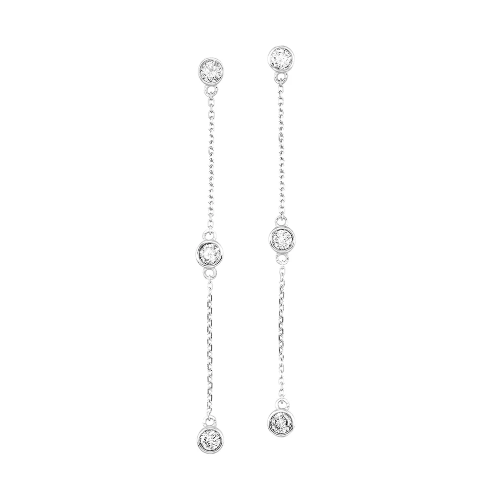 14Kt White Gold Diamond 1/2Ctw Earring