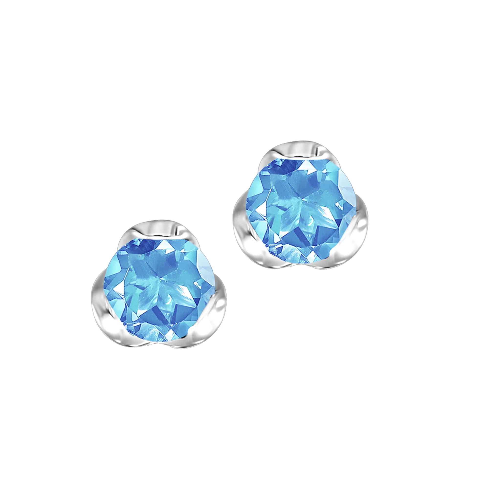 Silver Blue Topaz 5/8Ctw Earring