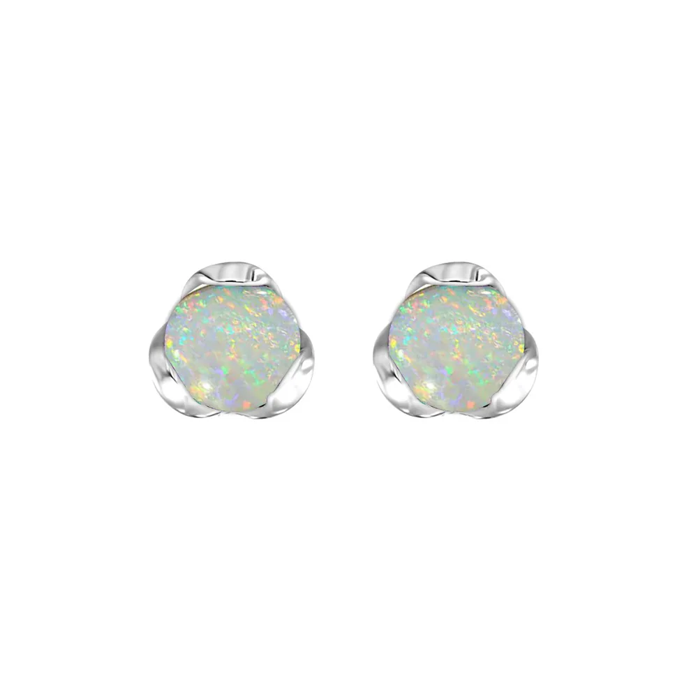 Silver Opal 3/4Ctw Earring