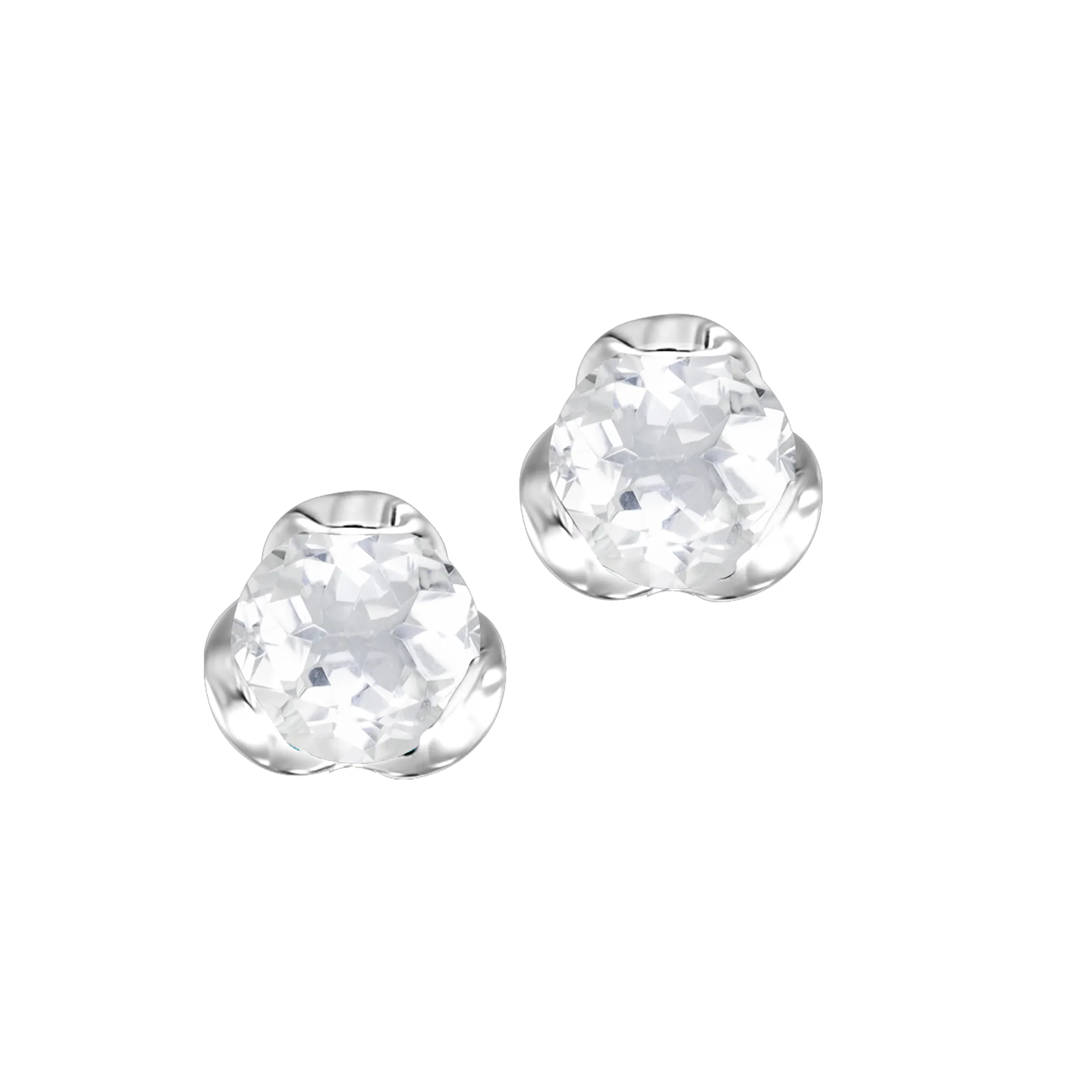 Silver White Topaz 3/4Ctw Earring