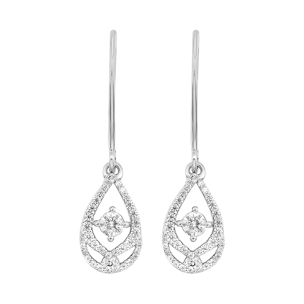 14Kt White Gold Diamond 1/4Ctw Earring