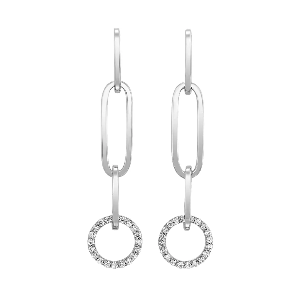 14Kt White Gold Diamond 3/4Ctw Earring