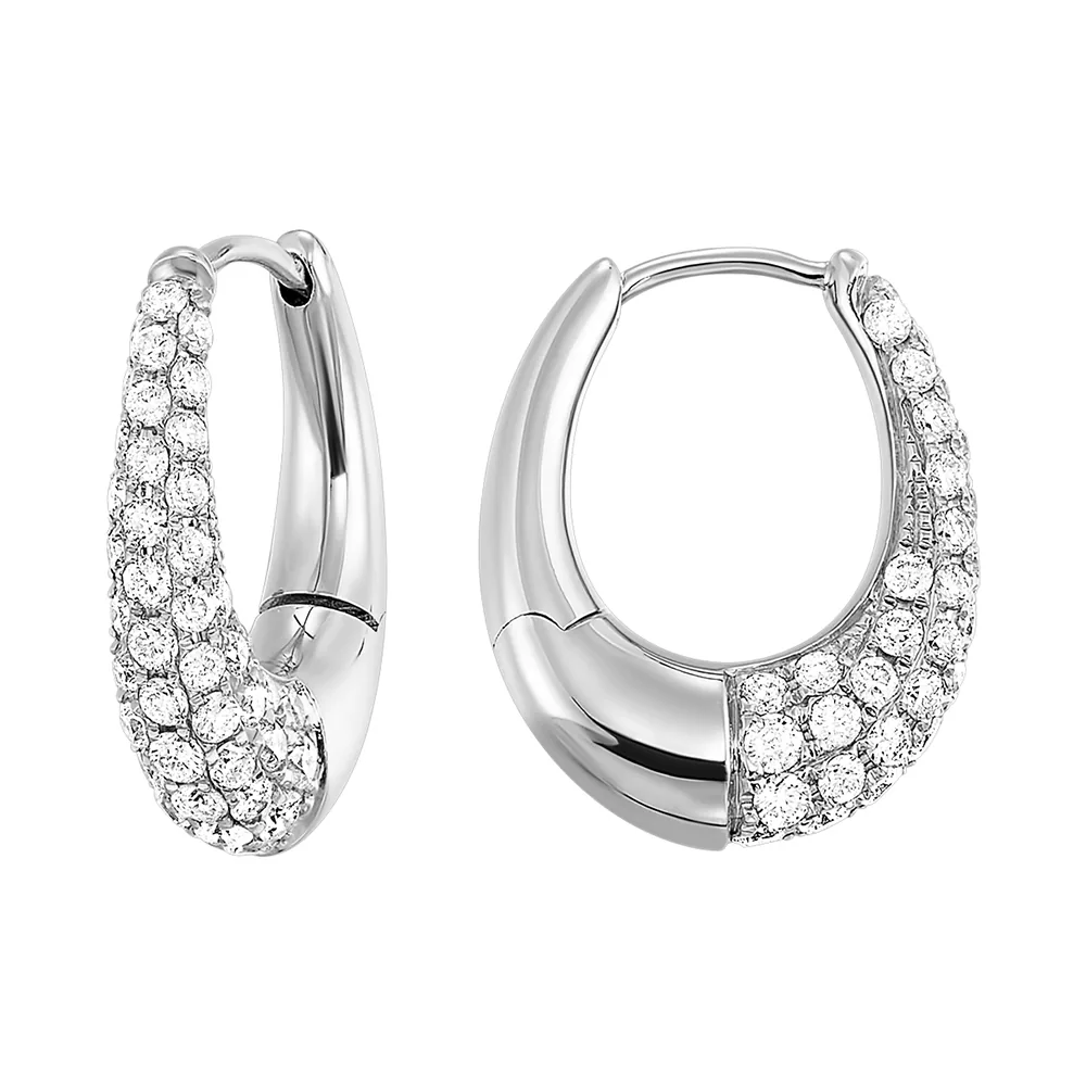 14Kt White Gold Diamond 1 1/4Ctw Earring view 2
