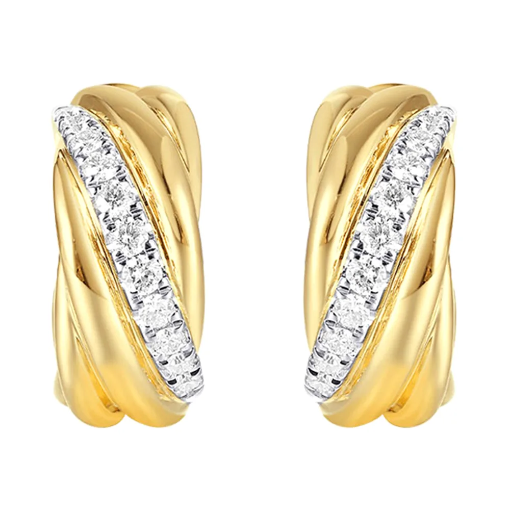 14Kt Yellow Gold Diamond 1/3Ctw Earring