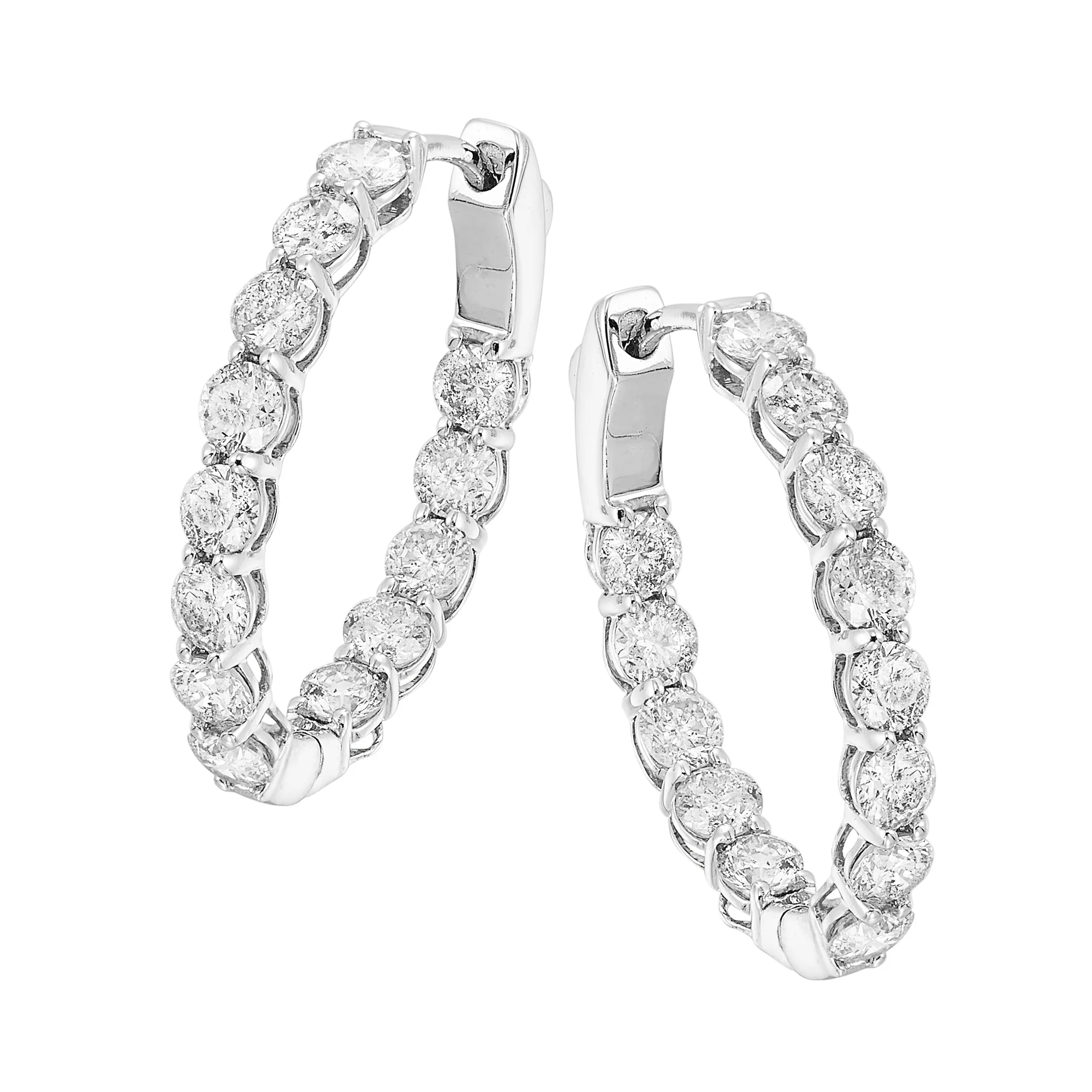 14Kt White Gold Diamond 5Ctw Earring (Oval Shape) view 2