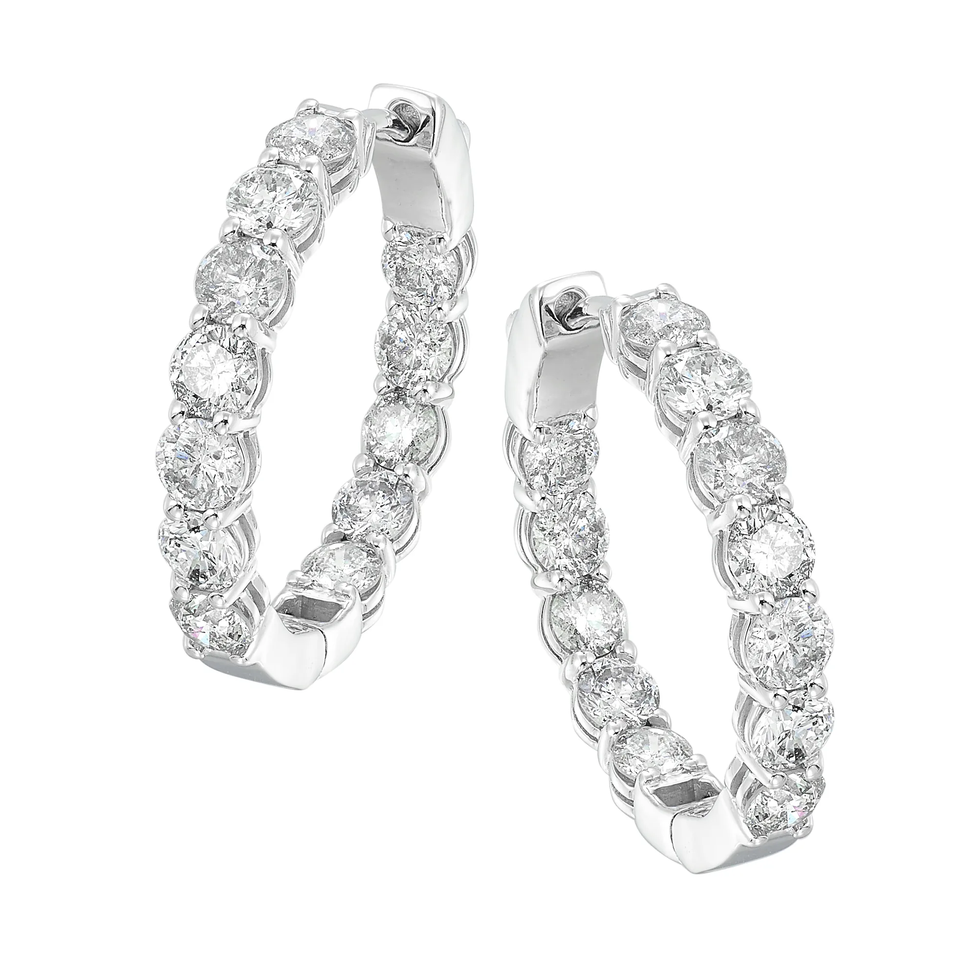 14Kt White Gold Diamond 7Ctw Earring (Round Shape) view 2