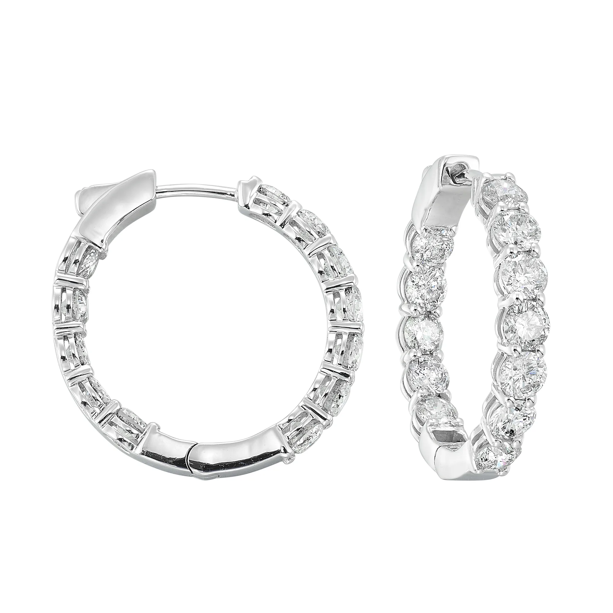 14Kt White Gold Diamond 7Ctw Earring (Round Shape)
