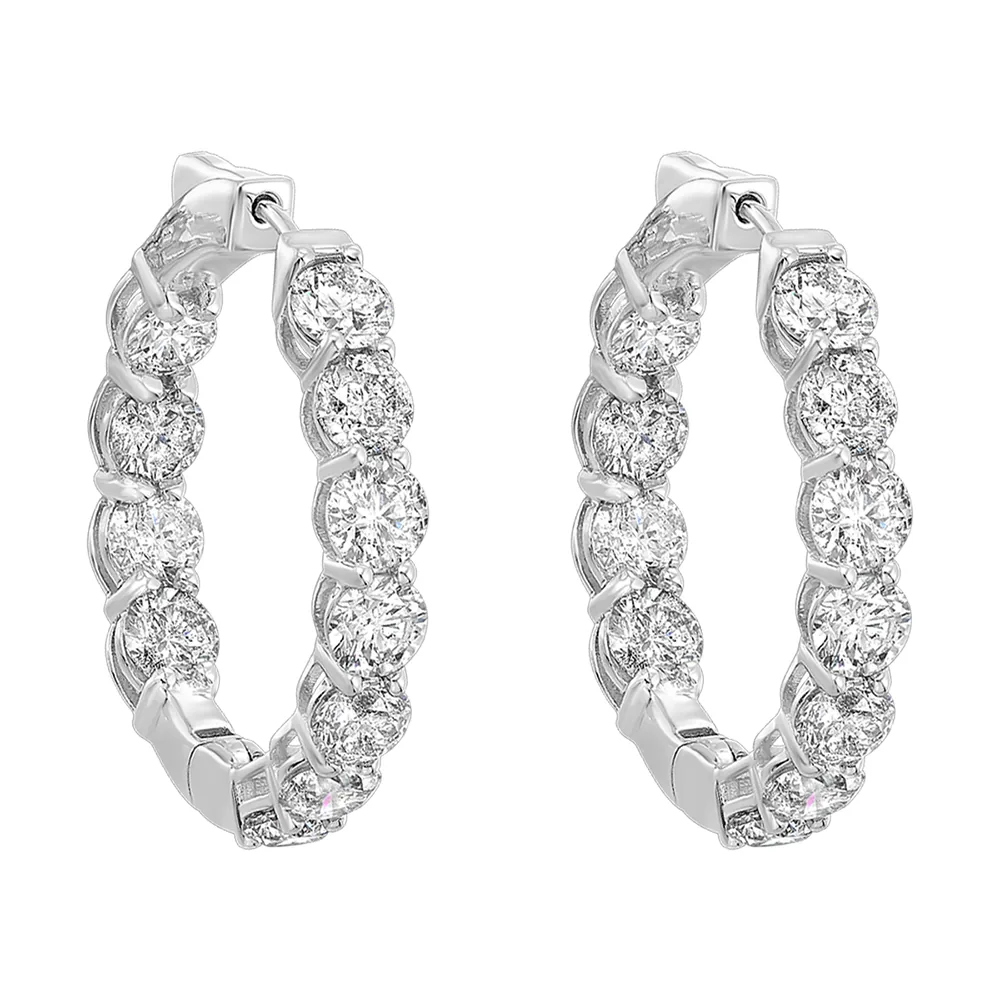 14Kt White Gold Diamond 10Ctw Earring (Round Shape) view 2