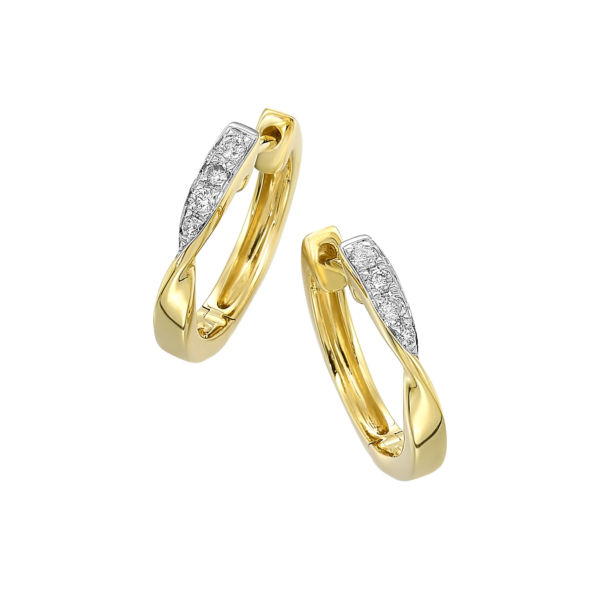 14Kt Yellow Gold Diamond 1/10Ctw Earring