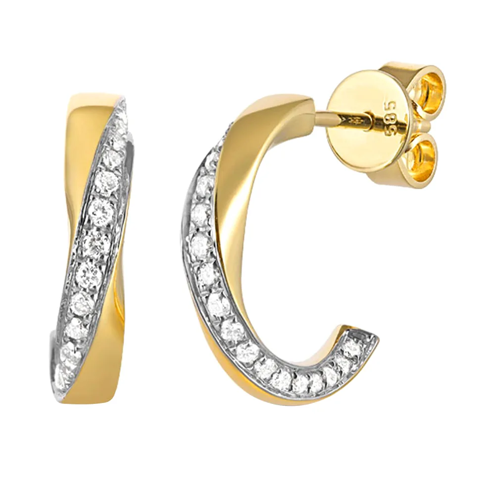 14Kt Yellow Gold Diamond 1/4Ctw Earring view 2