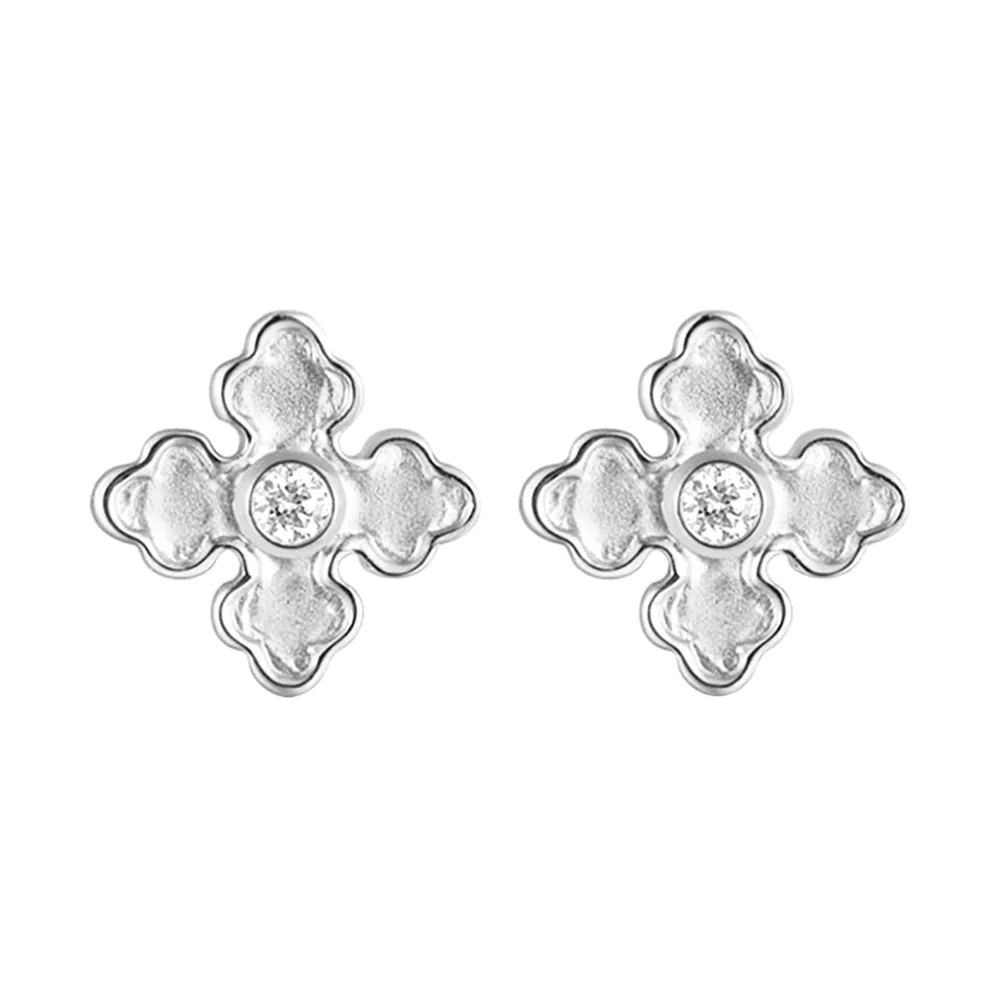 14Kt White Gold Diamond 1/20Ctw Earring