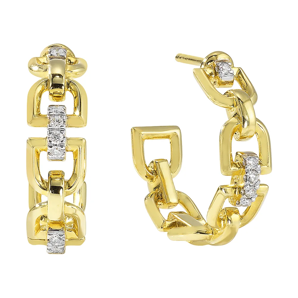 14Kt Yellow Gold Diamond 1/7Ctw Earring view 2
