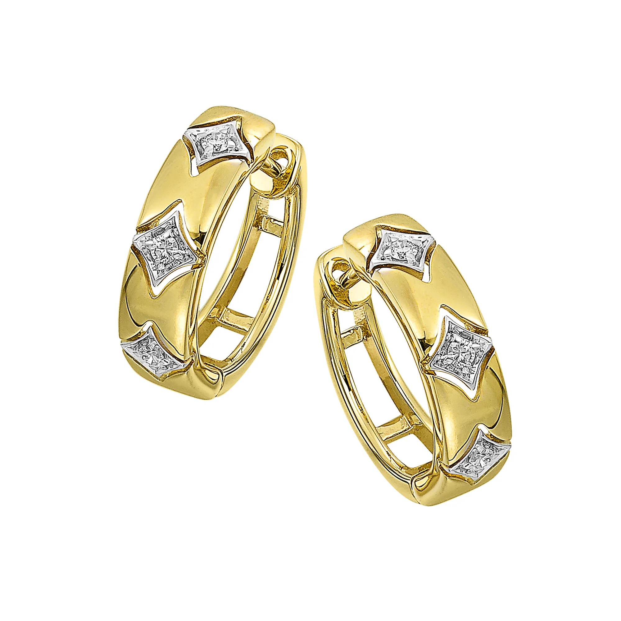 14Kt Yellow Gold Diamond 1/10Ctw Earring view 2