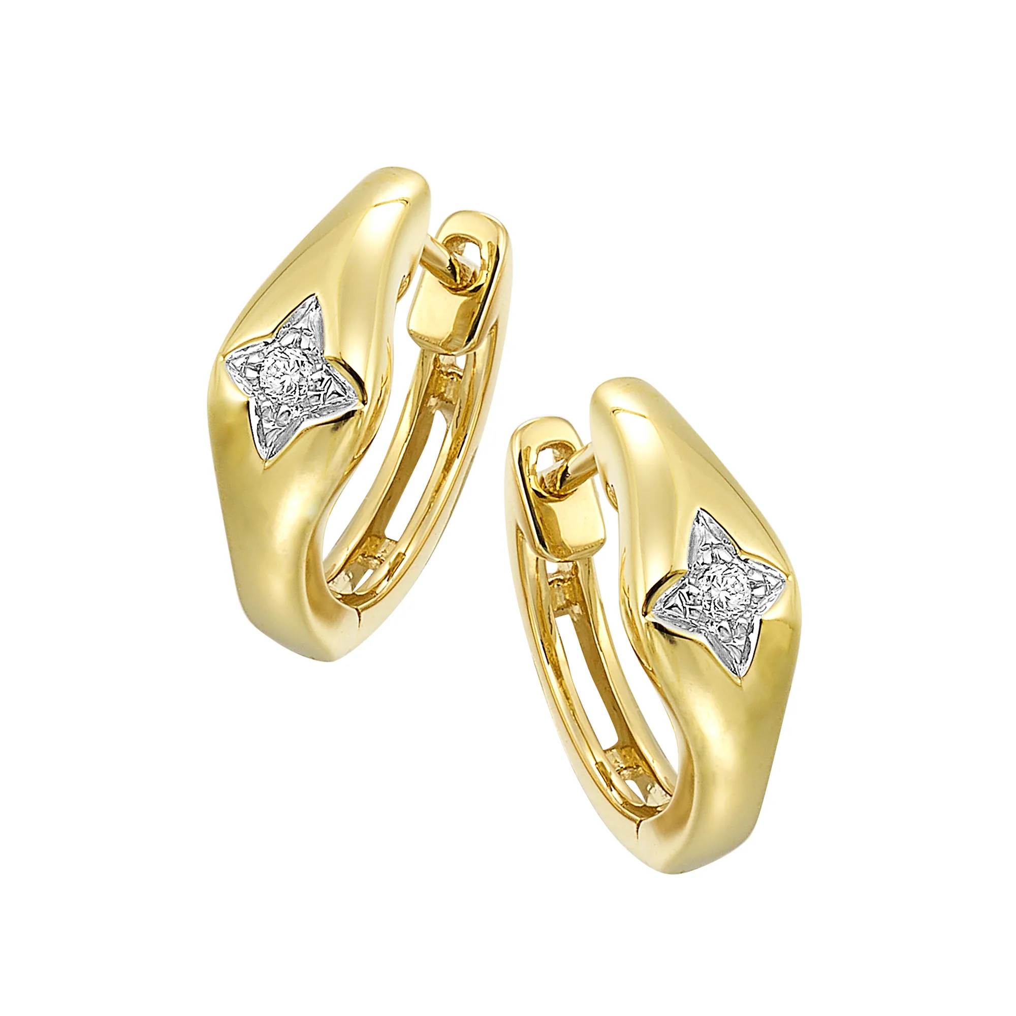 14Kt Yellow Gold Diamond 1/20Ctw Earring view 2