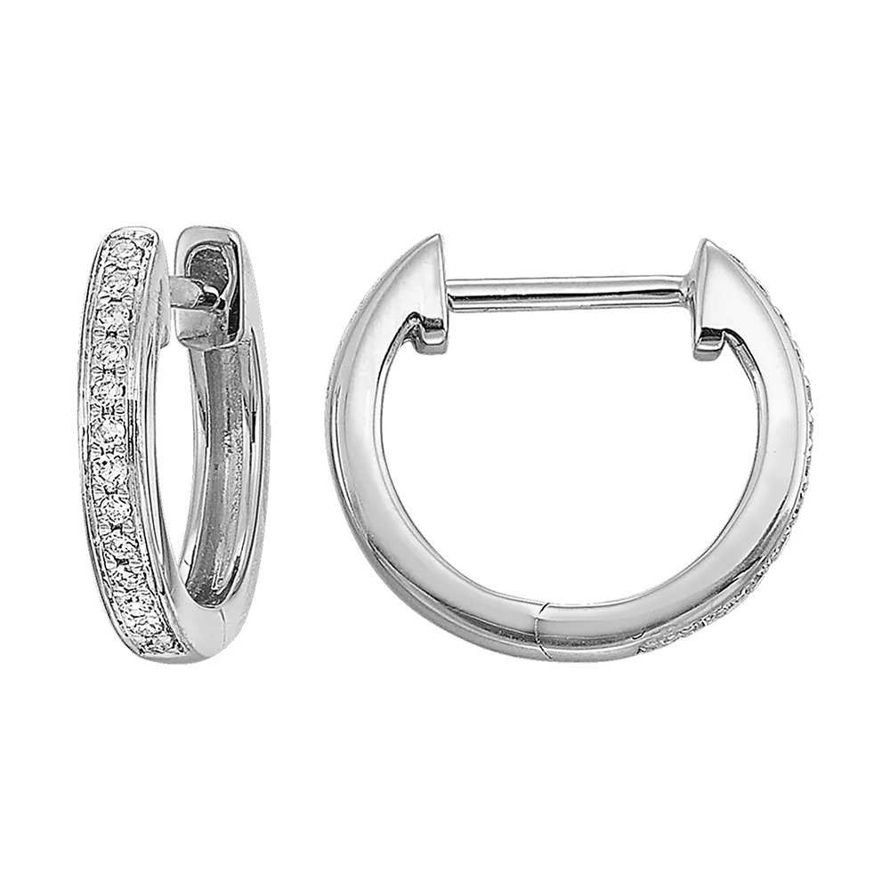 14Kt White Gold Diamond 1/15Ctw Earring view 2