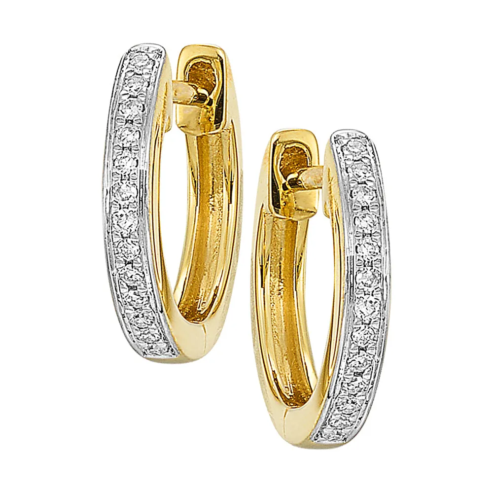 14Kt Yellow Gold Diamond 1/20Ctw Earring
