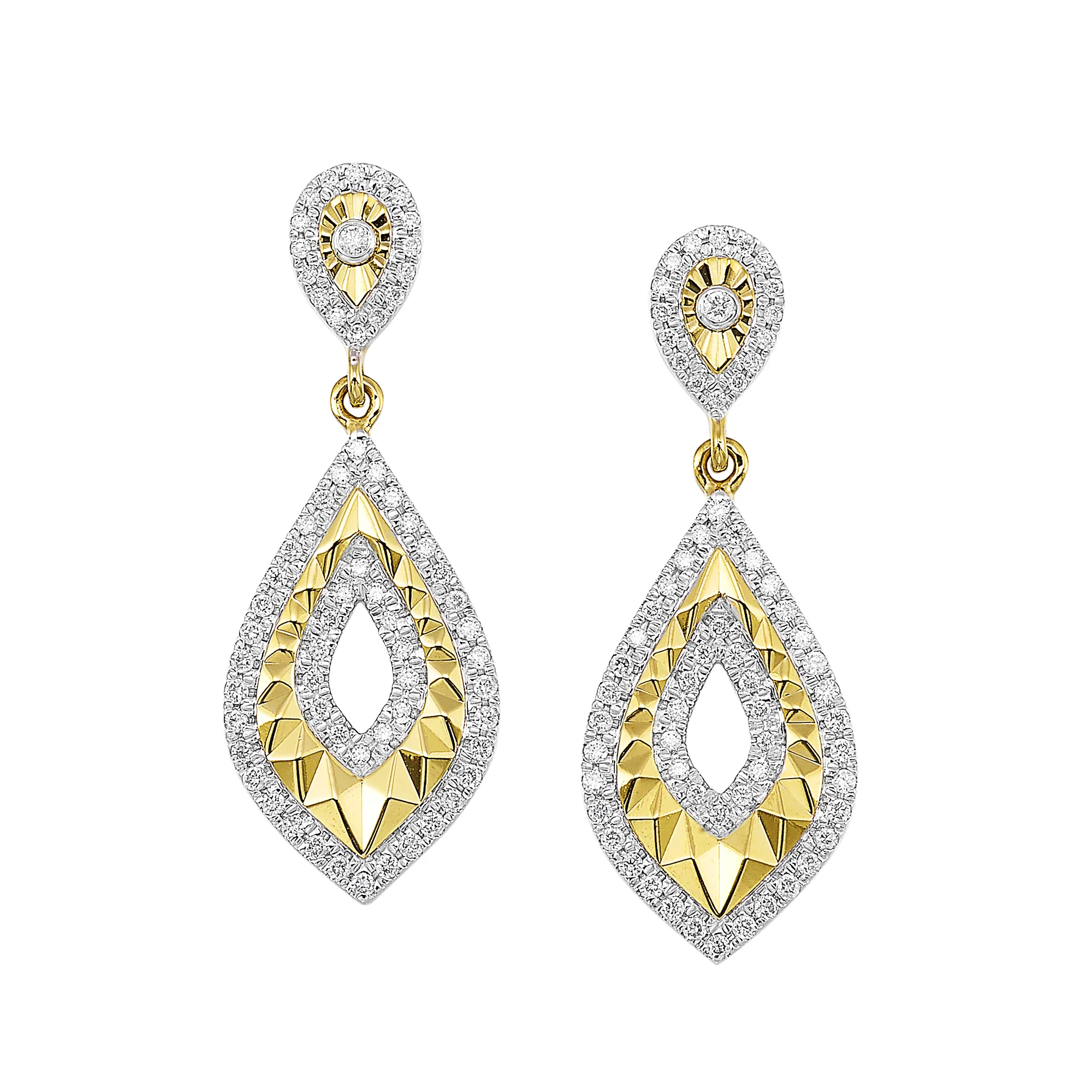 14Kt Yellow Gold Diamond 1/3Ctw Earring