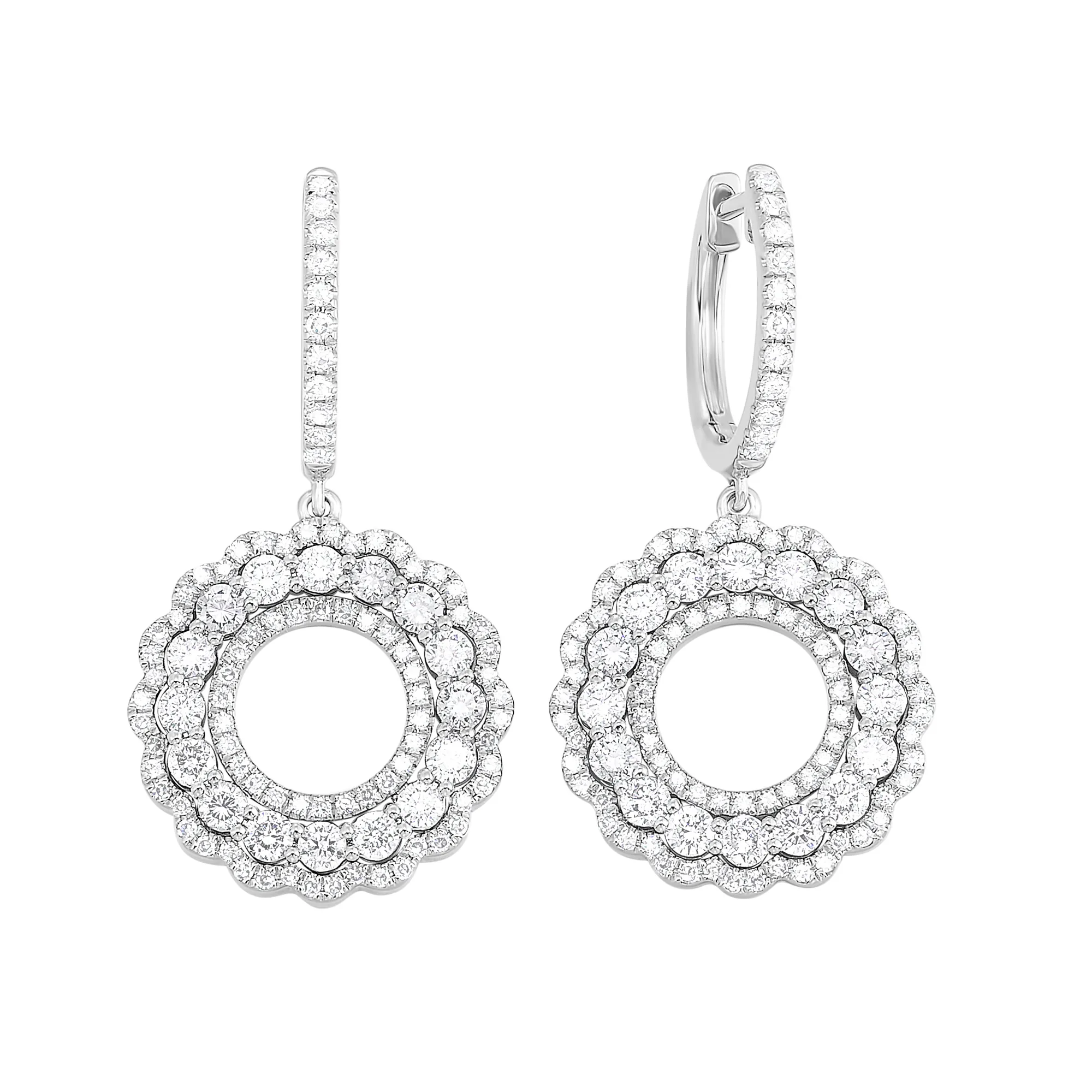 14Kt White Gold Diamond 1 1/4Ctw Earring